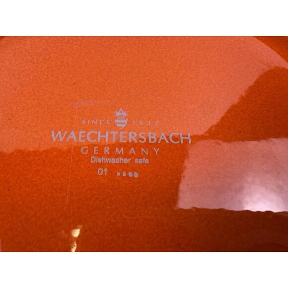 Vintage Waechterbach Germany Red Christmas Tree Dog Bowl Large Food Dish - Picture 6 of 9